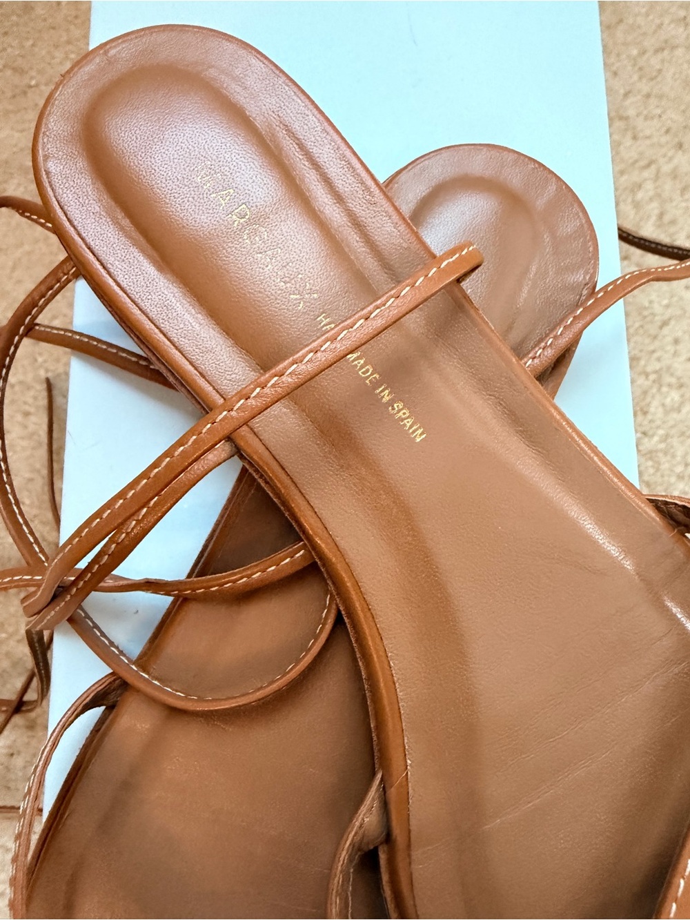 Margaux The Wrap Sandal in Nappa Saddle Size 39 - Picture 4 of 11
